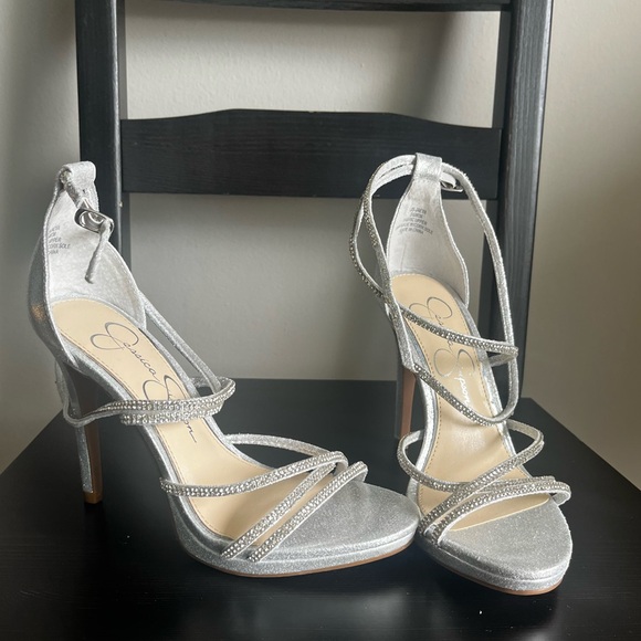 Jessica simpson heeled sparkly sandal with gems - Picture 2 of 5